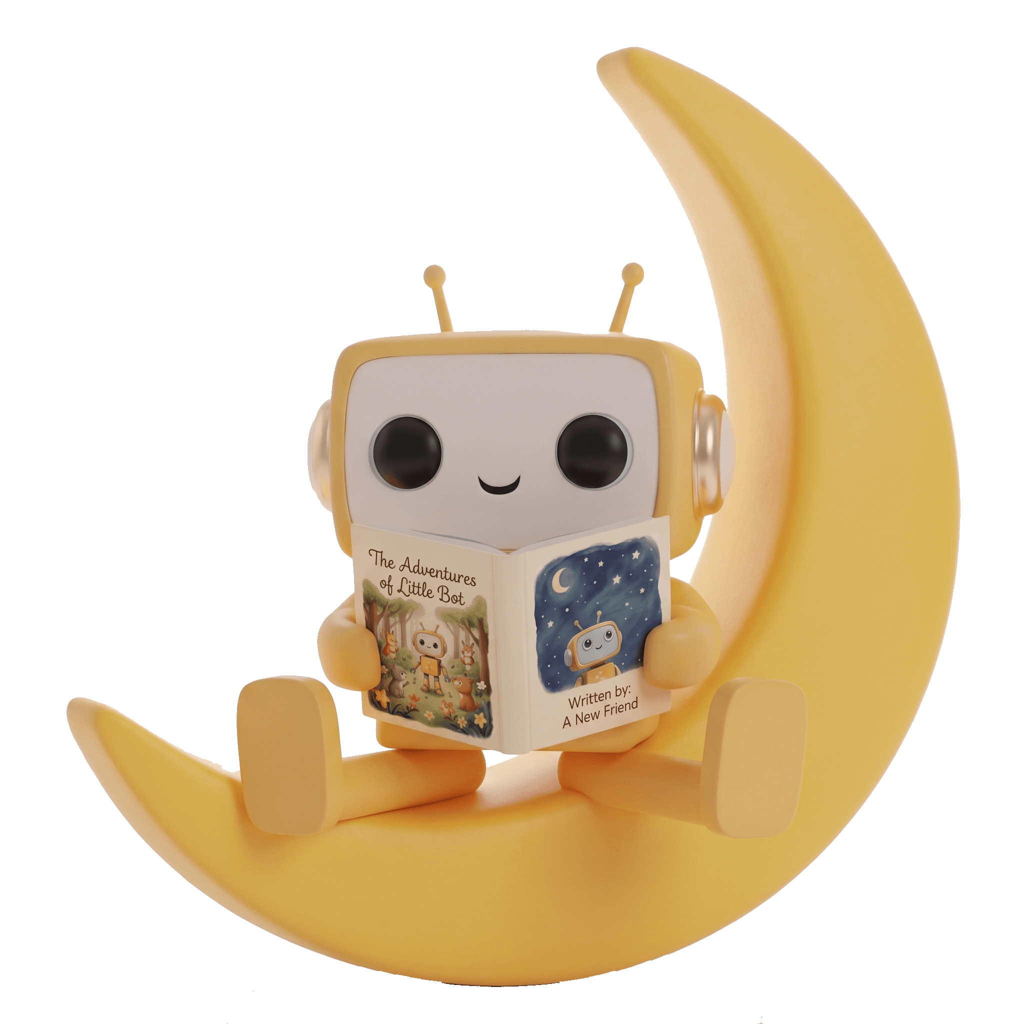 Hopper reading a bedtime story on the moon